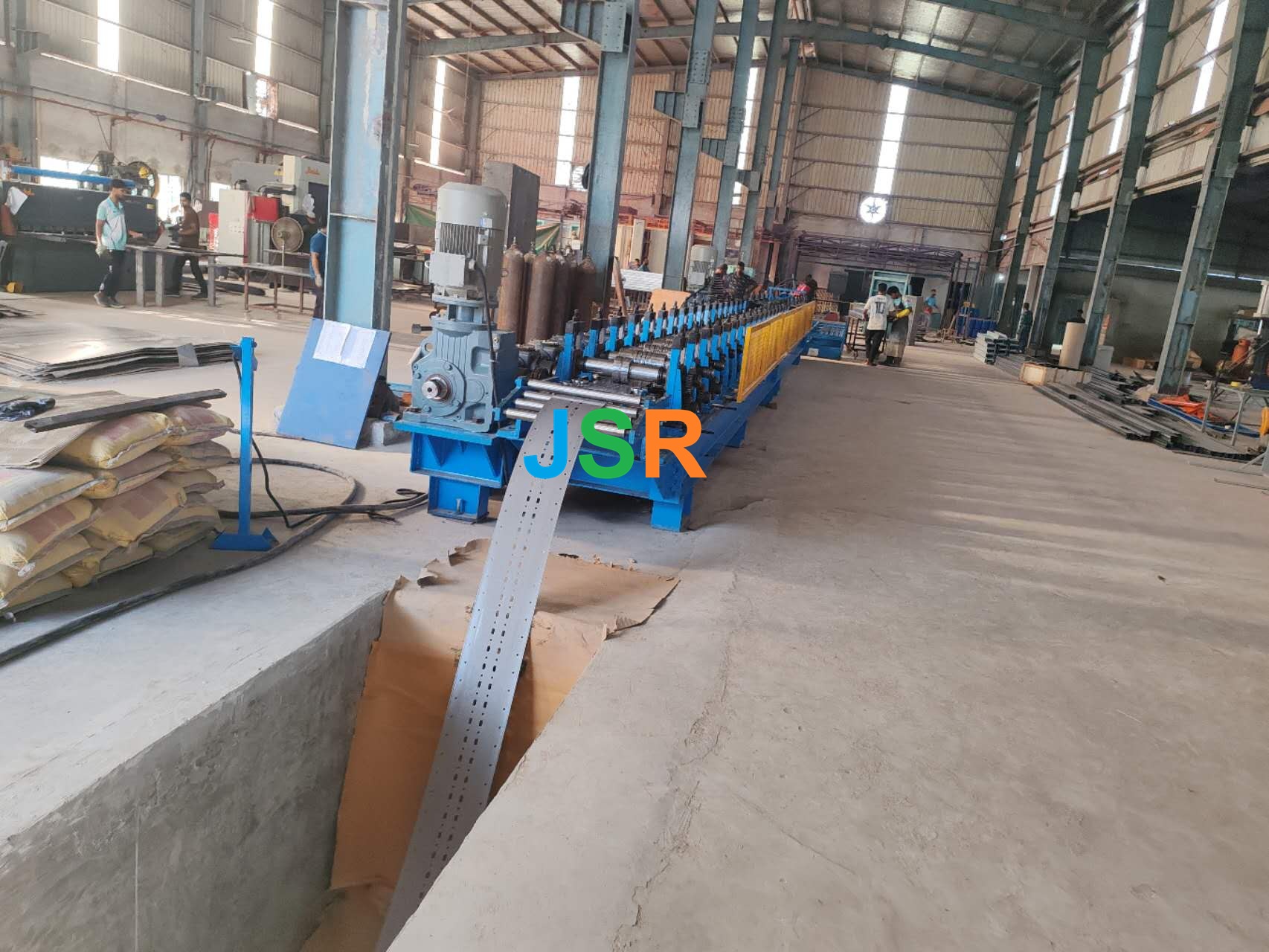 the production line for pallet rack upright profiles